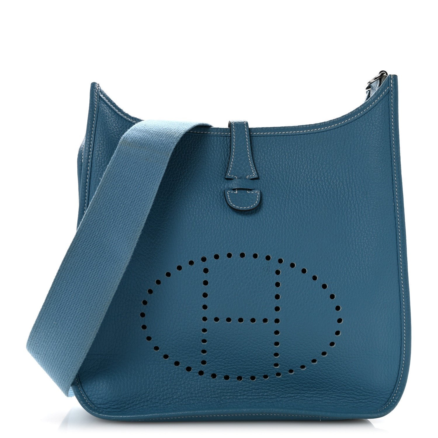 Hermes Taurillon Clemence EVELYNE III PM Blue Jean