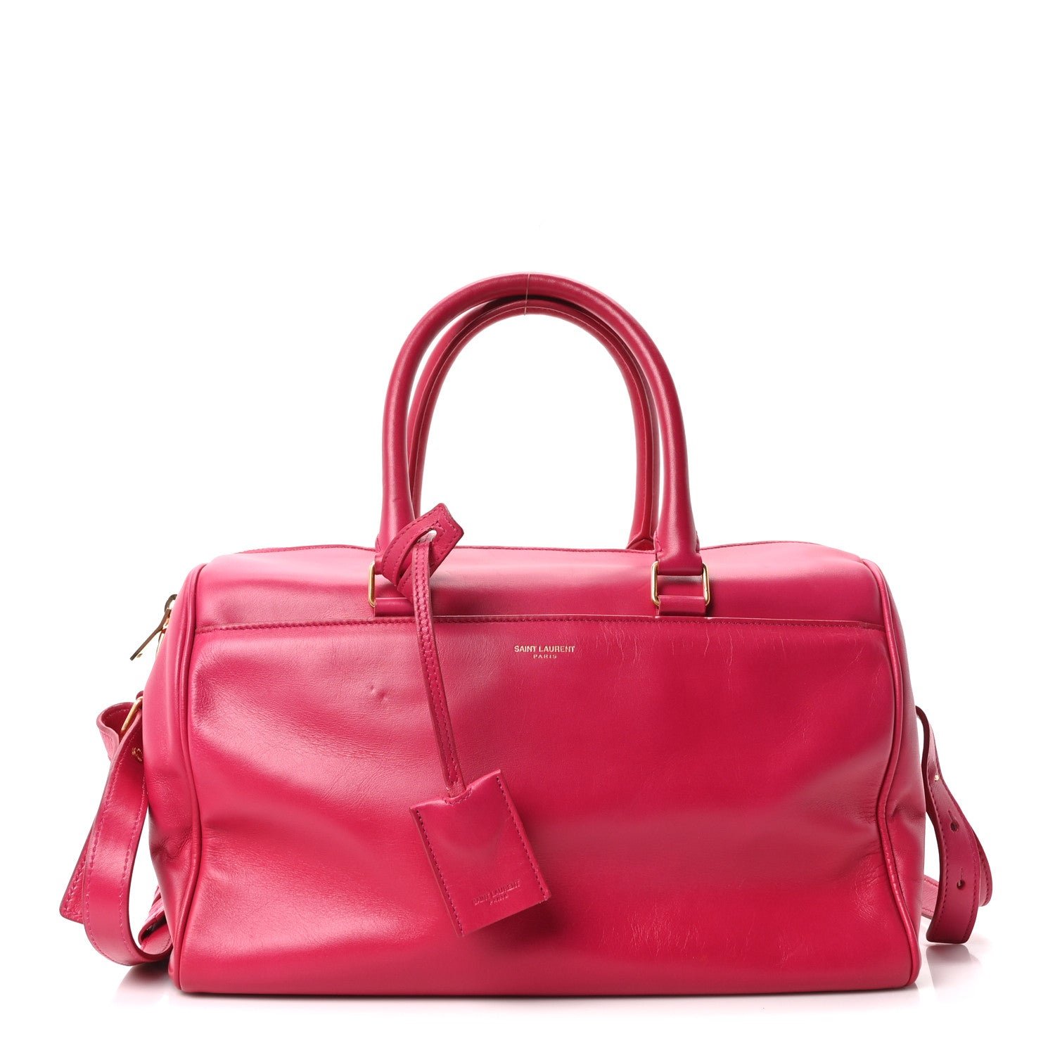 Saint Laurent Calfskin Classic Duffle 6 Fuchsia