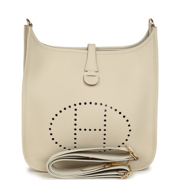Hermes Evelyne III PM Craie Clemence Gold Hardware