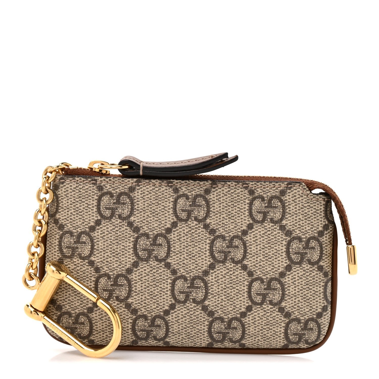 Gucci GG Supreme Monogram Key Case Beige Ebony Cuir