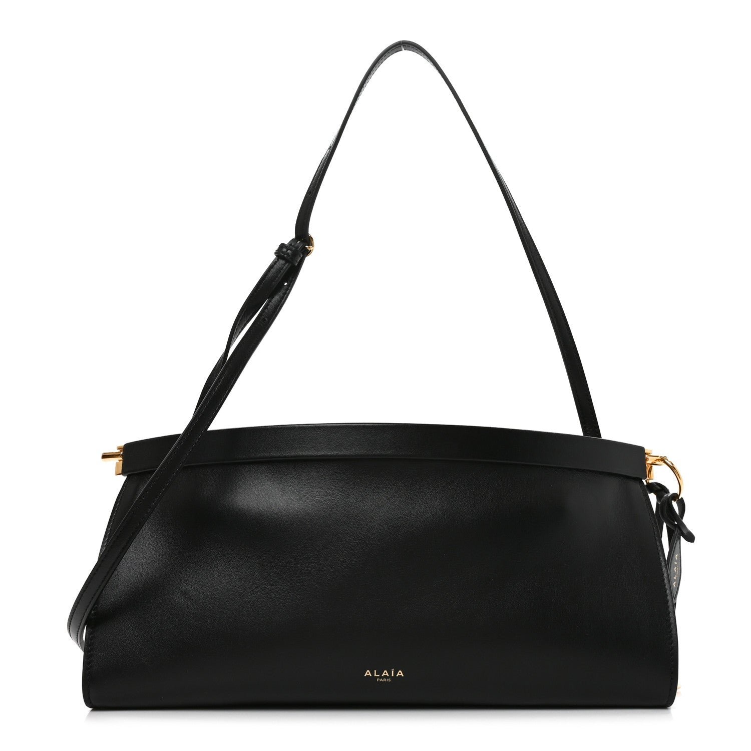 Alaia Calfskin Le Click East West Bag Black