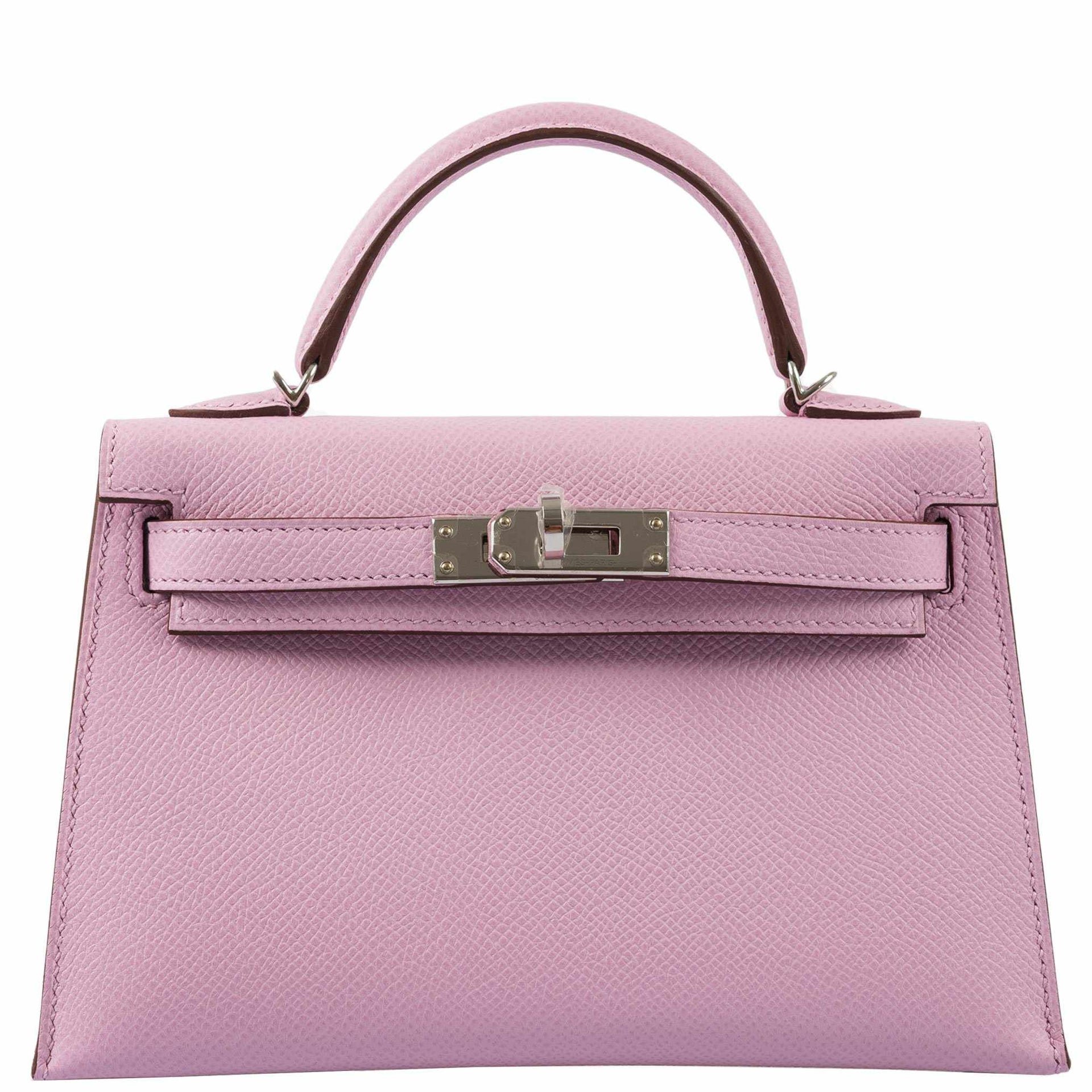 Hermès Mini Kelly II 20 Sellier Mauve Sylvestre Epsom Palladium Hardware