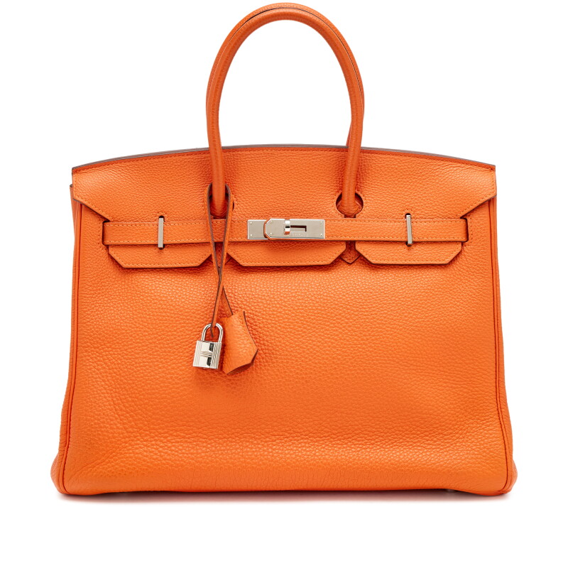 Orange Togo Birkin 35 Palladium Hardware, 2010