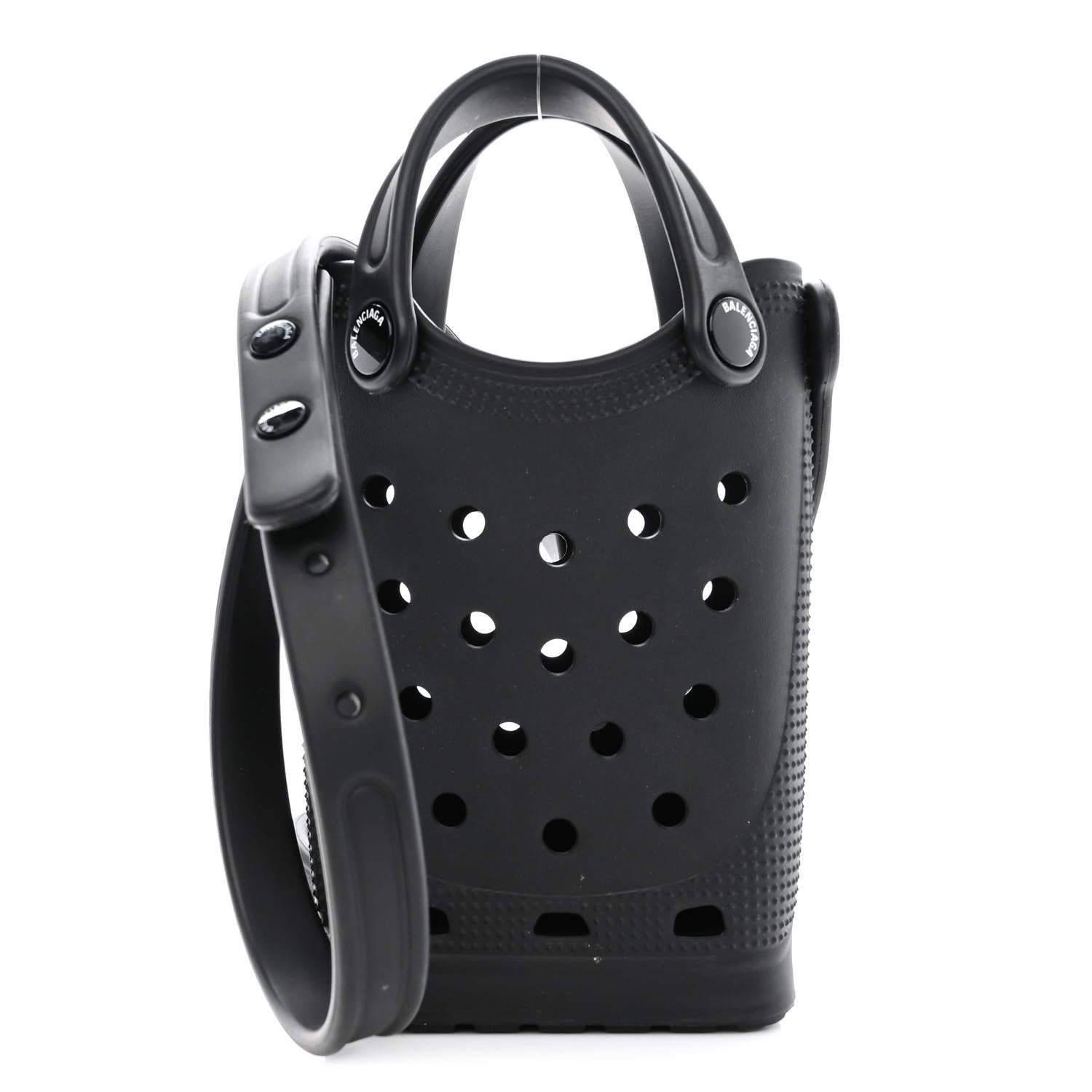 Balenciaga X CROCS Rubber Phone Holder with Strap Black