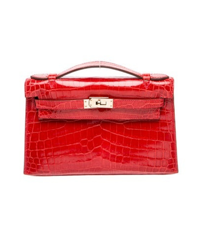 Hermes Shiny Niloticus Crocodile Kelly Pochette