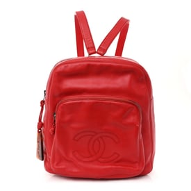 Chanel Lambskin CC Timeless Backpack Red