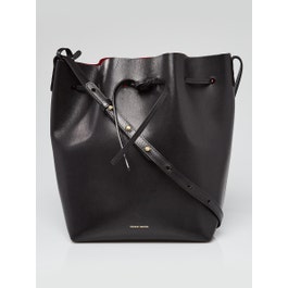 Mansur Gavriel Mansur Gavriel Black/Flamma Leather Large Bucket Bag