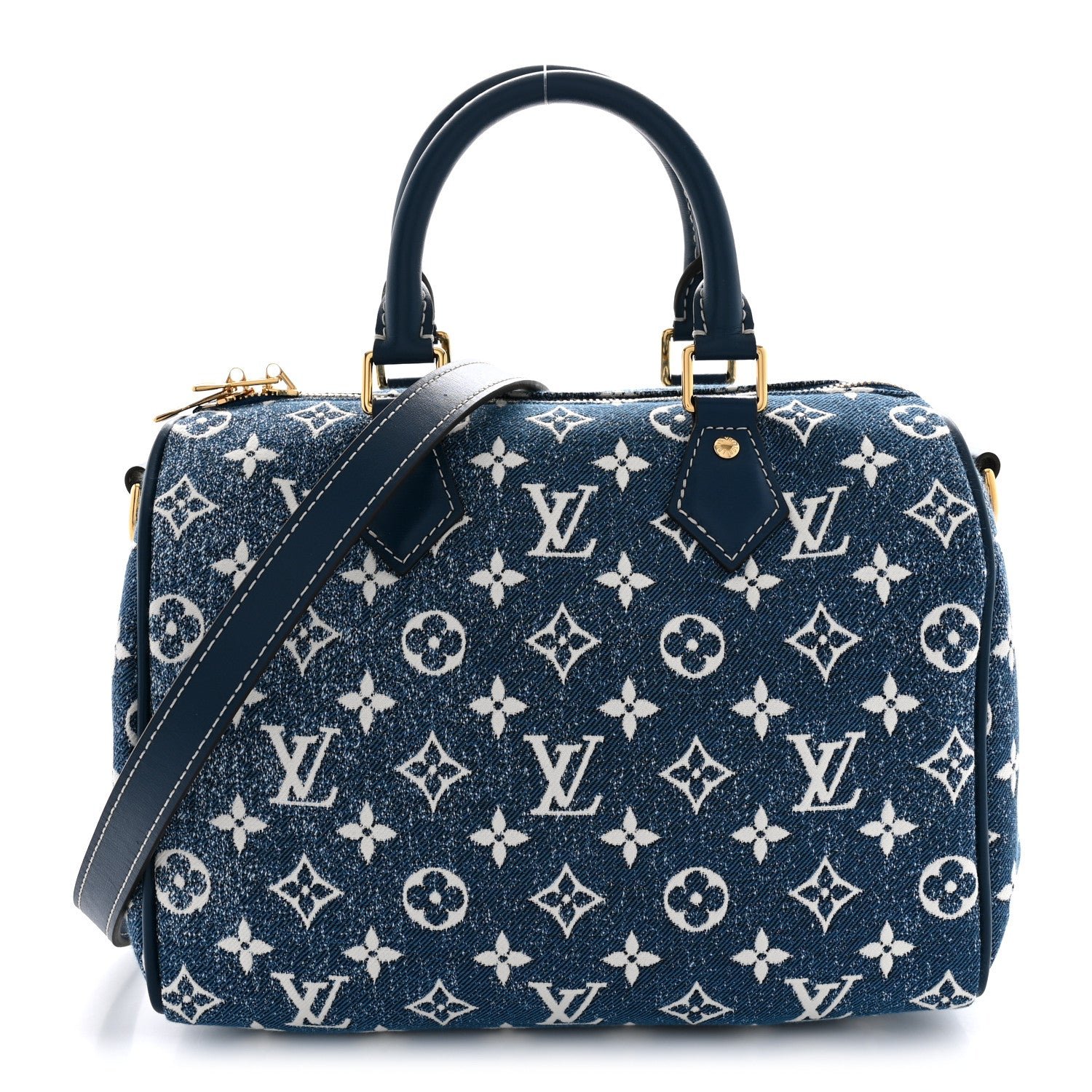 Louis Vuitton Monogram Jacquard Denim Speedy Bandouliere 25 Bleu