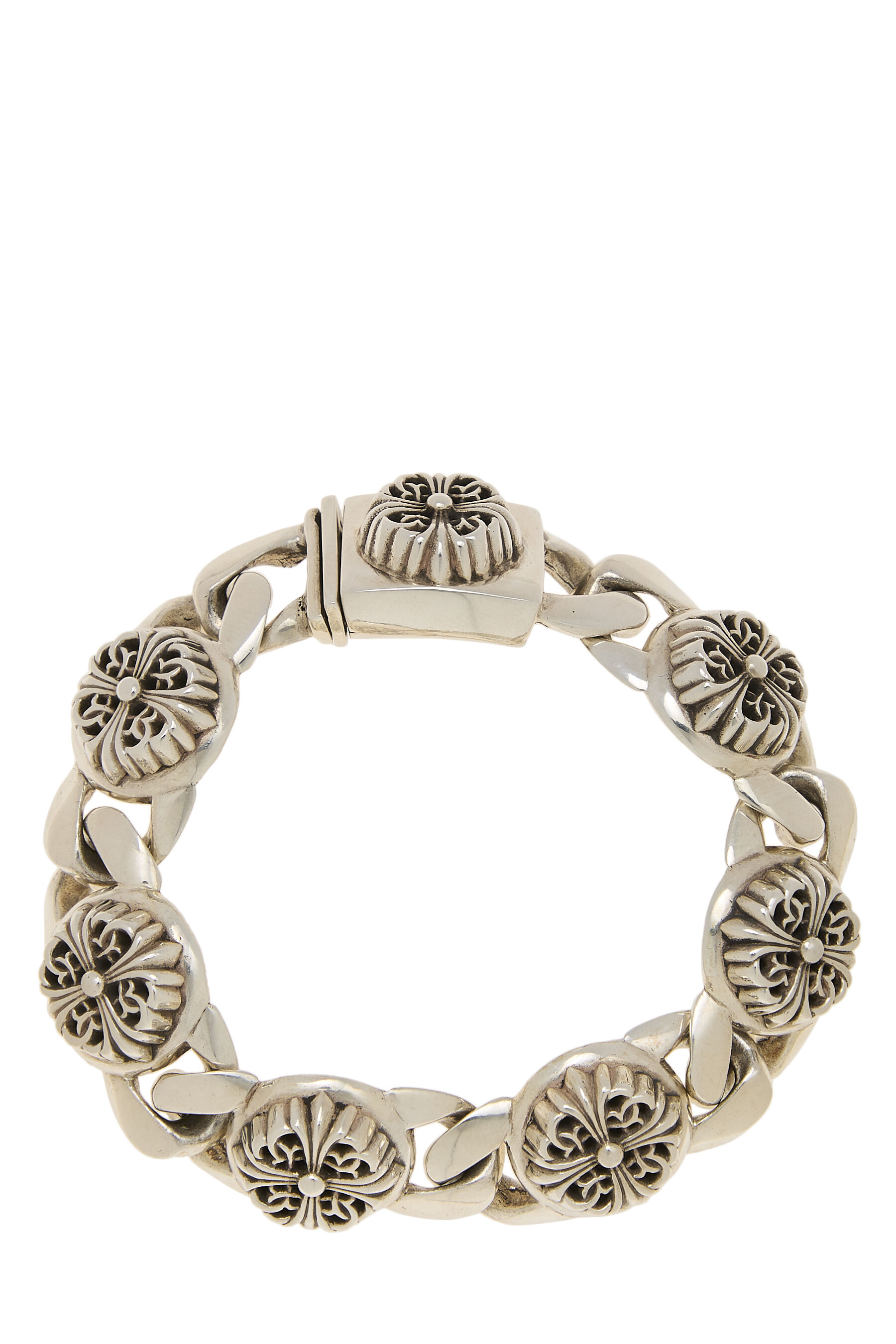 Chrome Hearts Sterling Silver Cross Link Bracelet