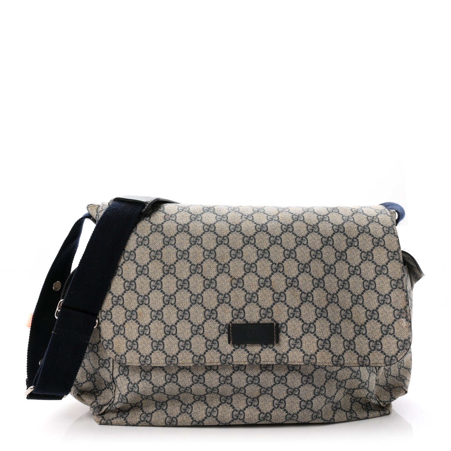 Gucci GG Plus Monogram Messenger Diaper Bag Navy