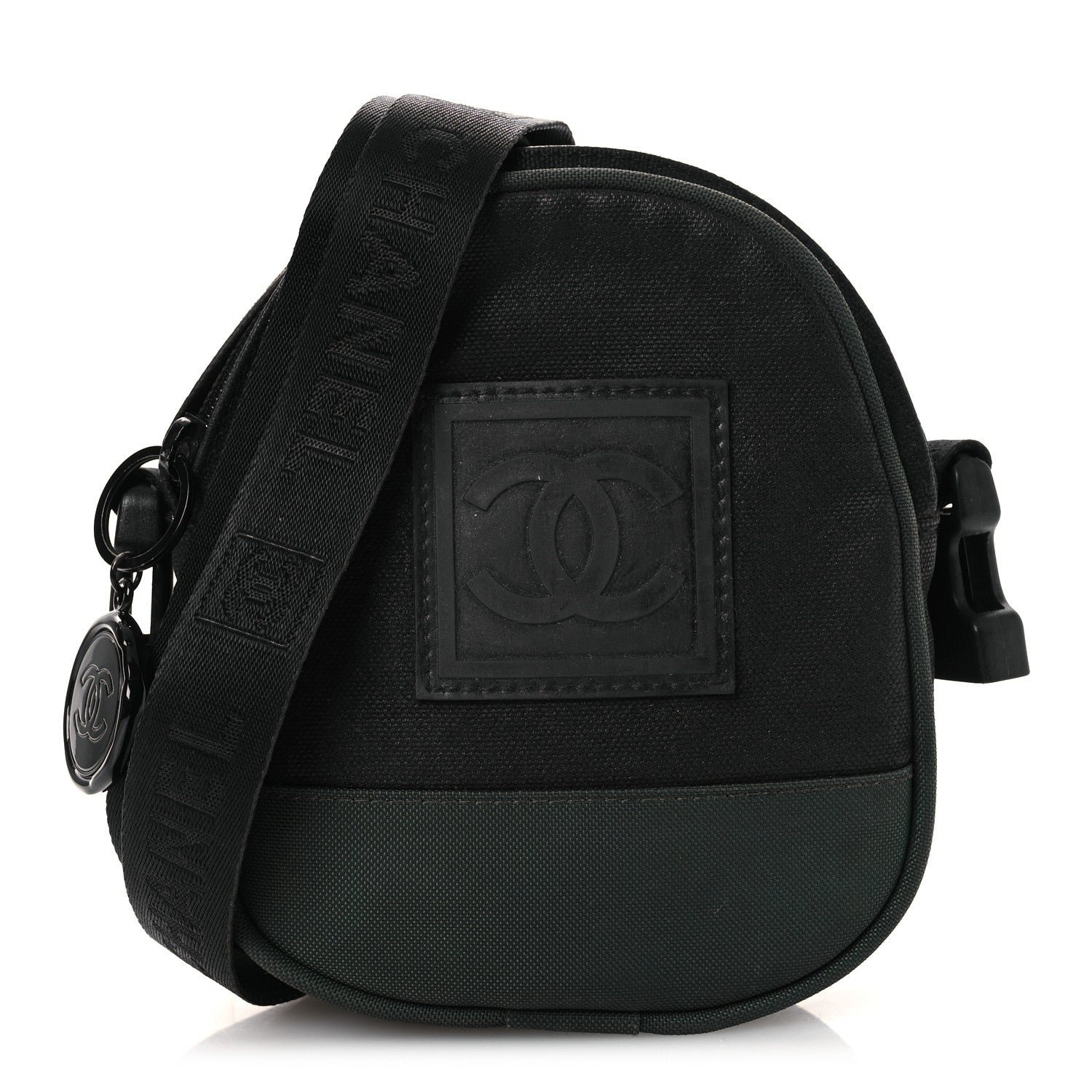 Chanel Canvas Nylon Sport Crossbody Black Green