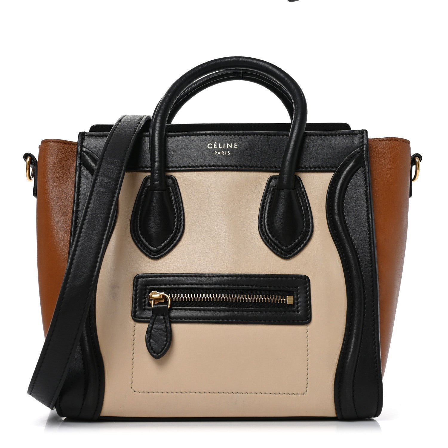 Celine Smooth Calfskin Nano Tri-Color Luggage White