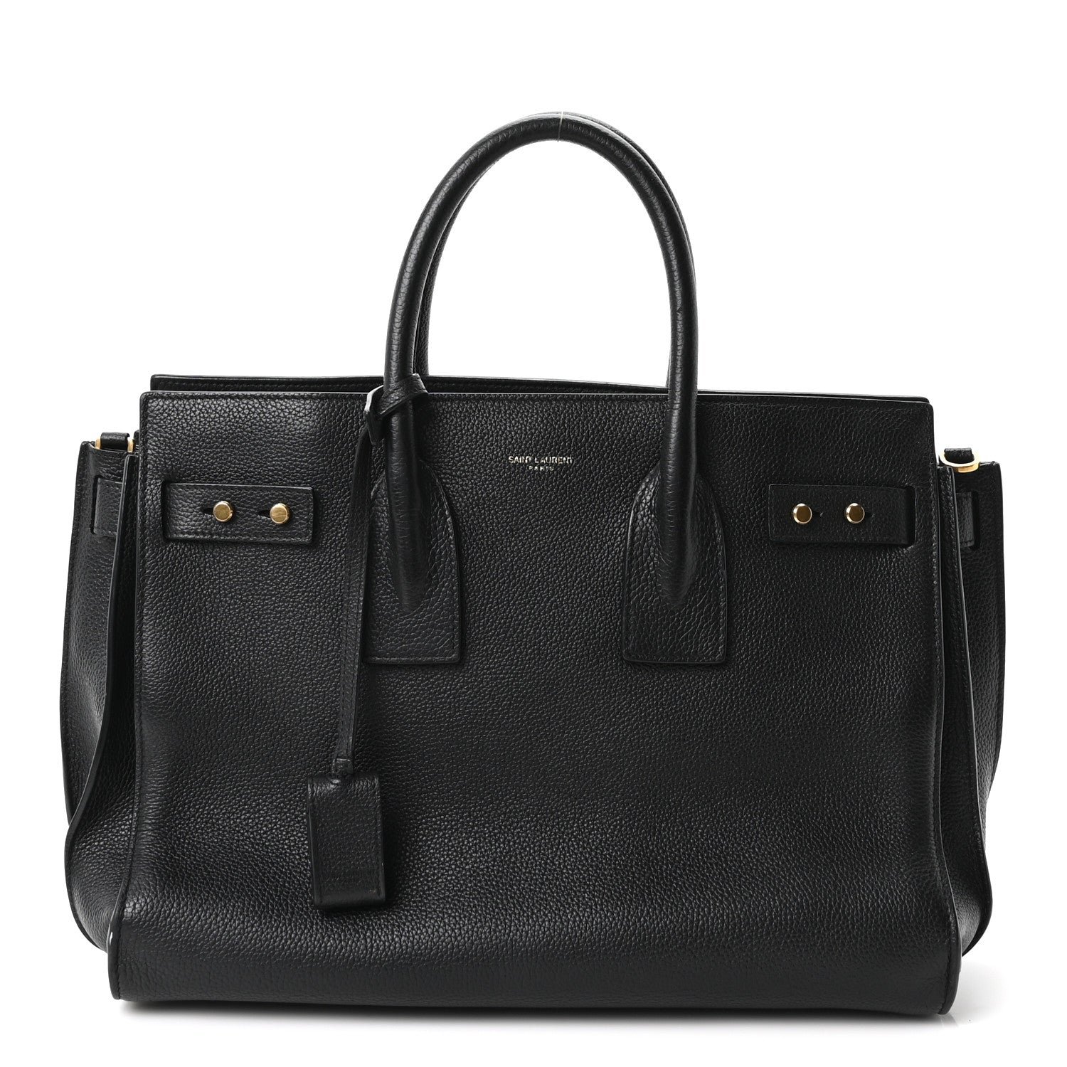 Saint Laurent Grained Calfskin Small Supple Sac De Jour Black