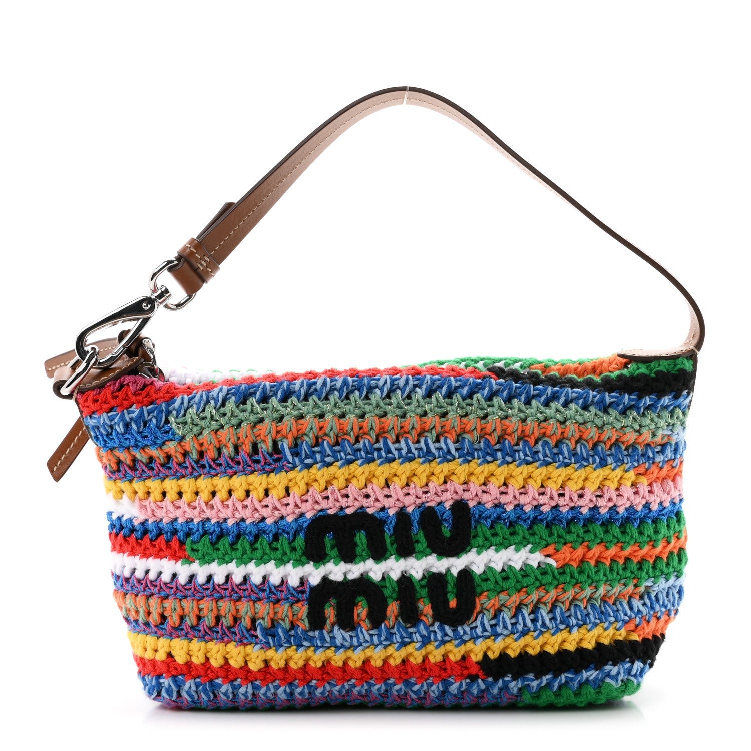 Miu Miu Fabric Crochet Pouch Multicolor