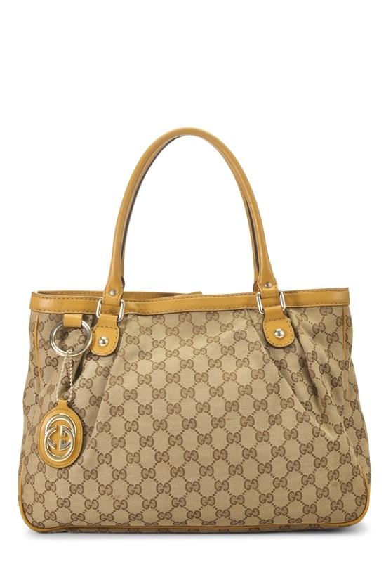Yellow Original GG Canvas Sukey Handbag Large