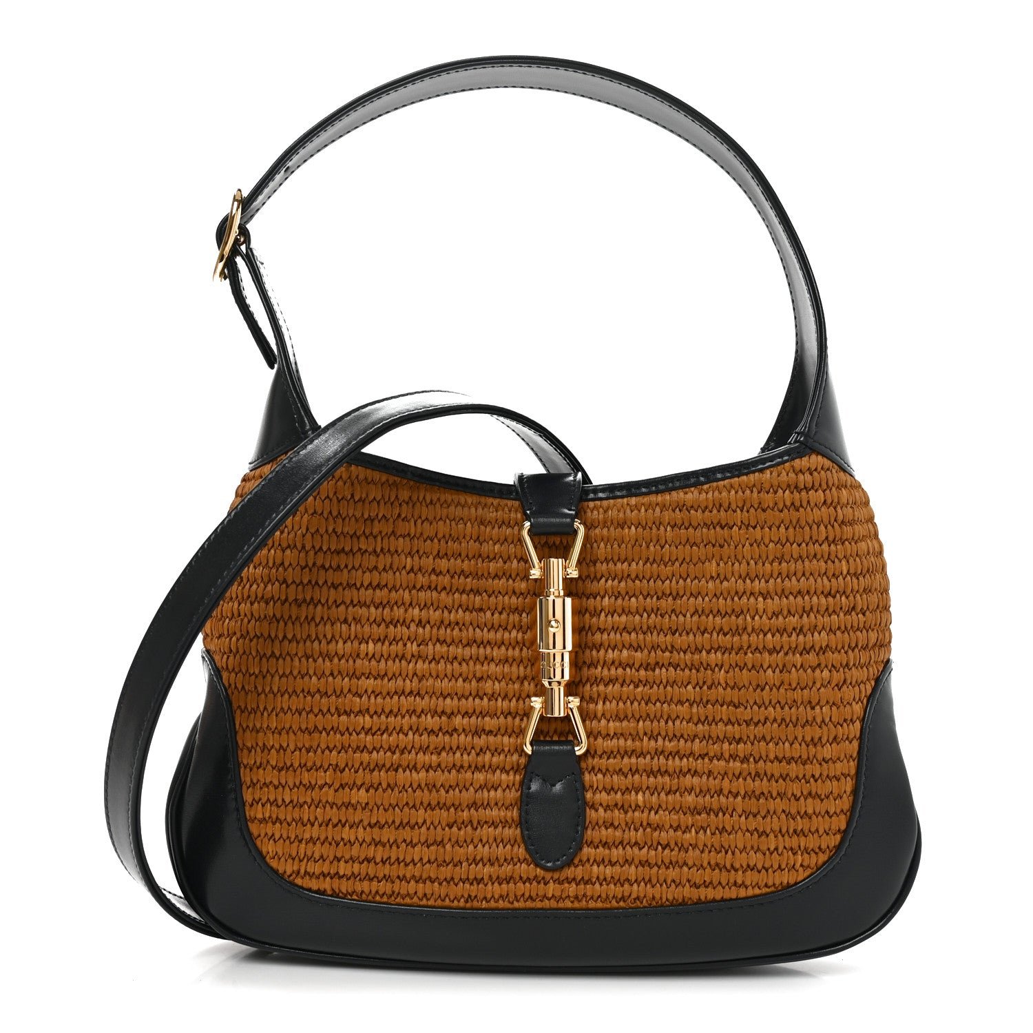 Gucci Straw Lux Boarded Dyana Lux Calfskin Small Jackie 1961 Hobo Natural Blue