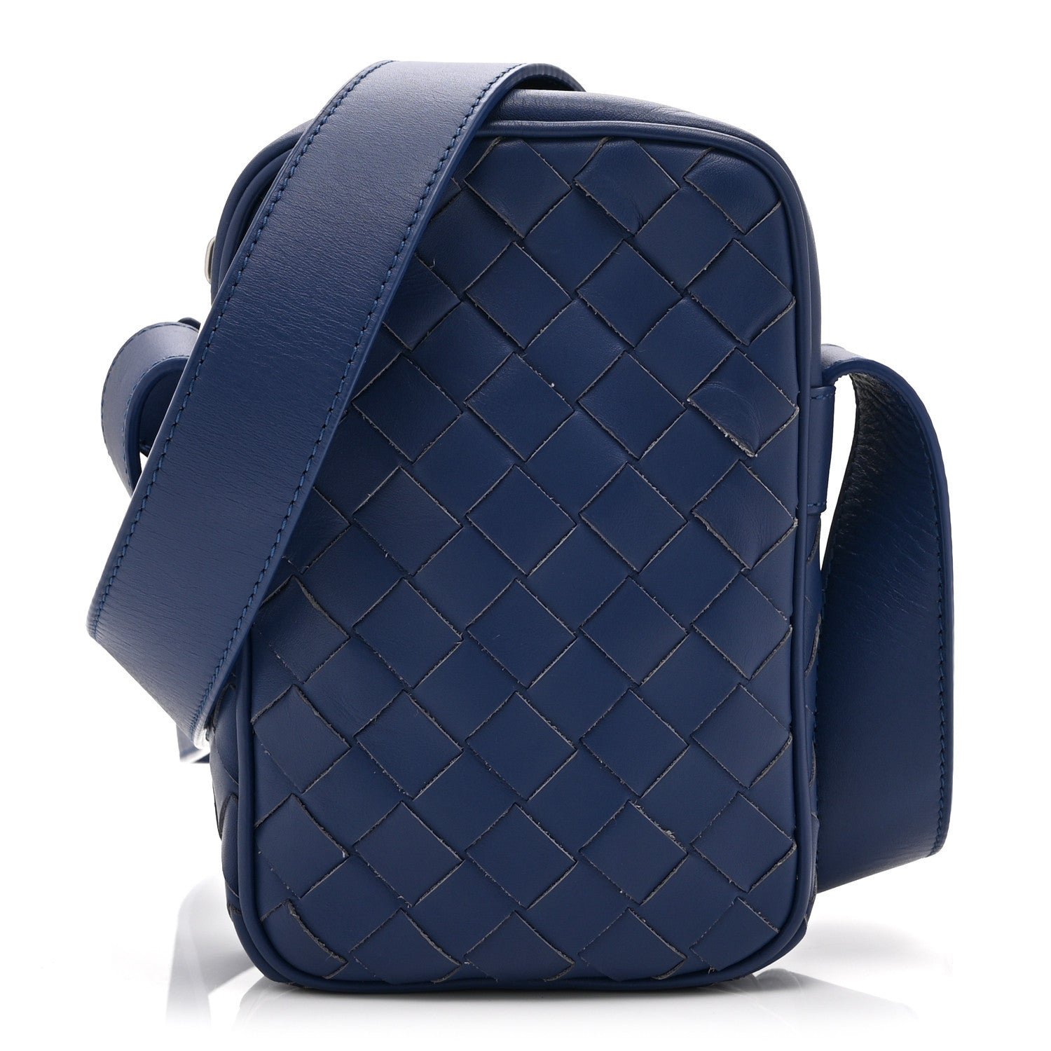 Bottega Veneta Nappa Intrecciato Phone Case Crossbody Bag Cobalt