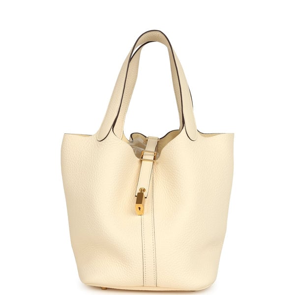 Hermes Pre-owned Hermes Picotin Lock 22 Nata Clemence Gold Hardware