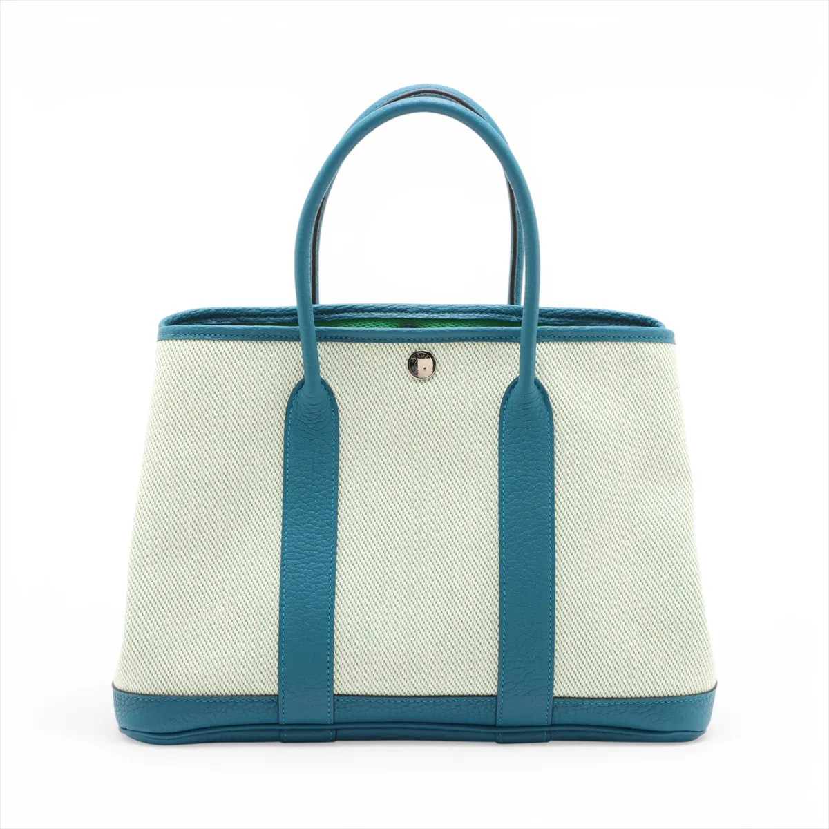 Hermès Garden Party 30 TPM Verso Twill ash x negonda Blue is meal x mint Silver