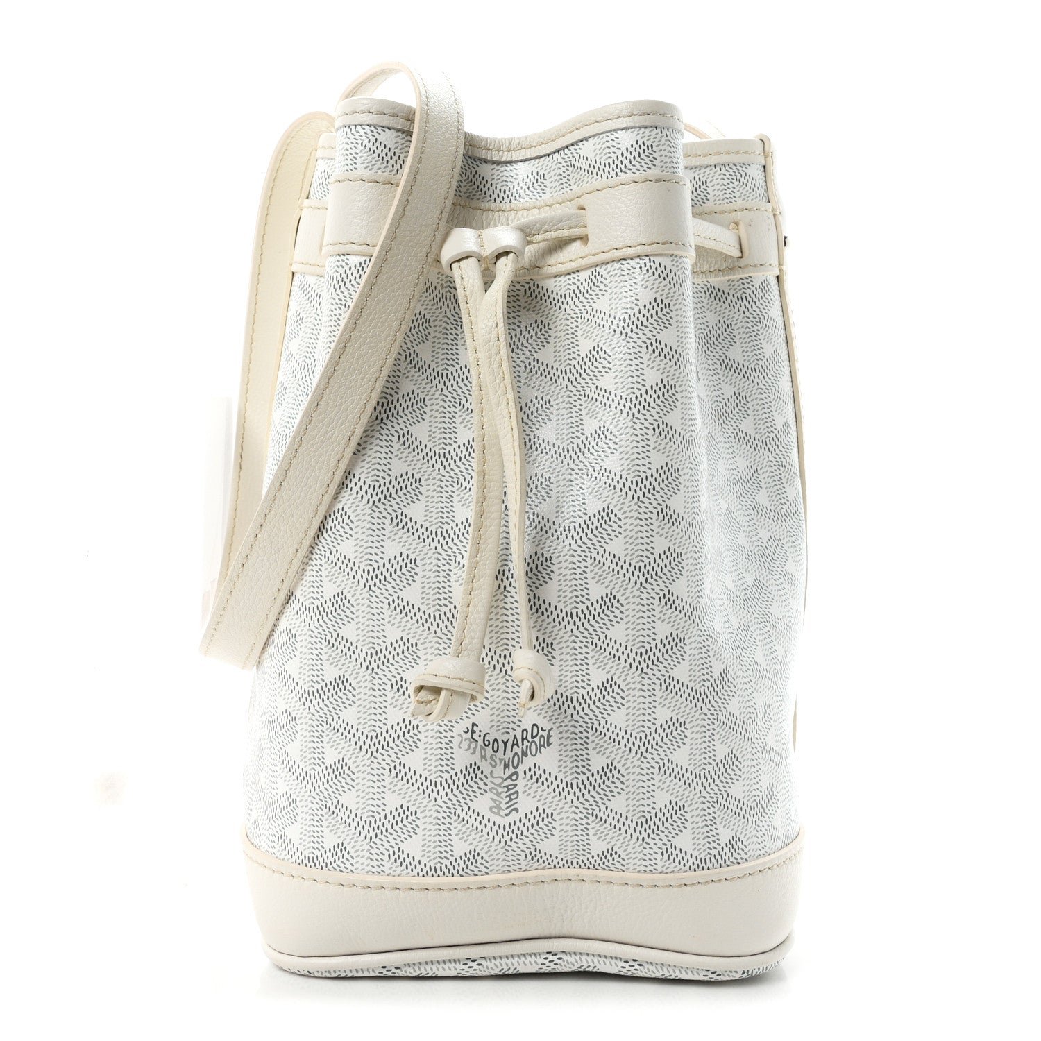 Goyard Goyardine Petit Flot Bucket Bag PM White