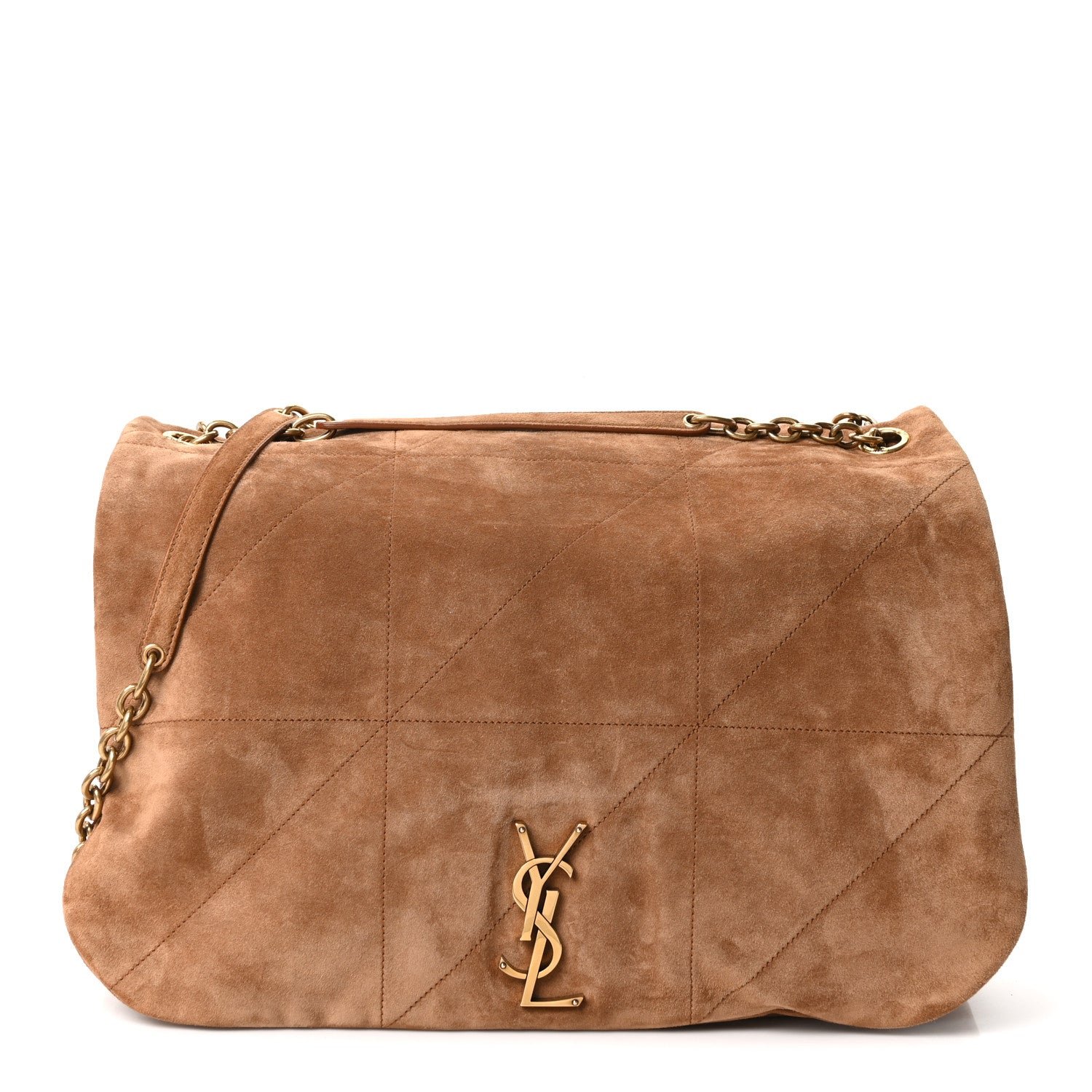 Saint Laurent Suede Matelasse Monogram Large Jamie 4.3 Snuff