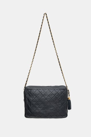 Vintage Leather Large Camera Tassel Bag
