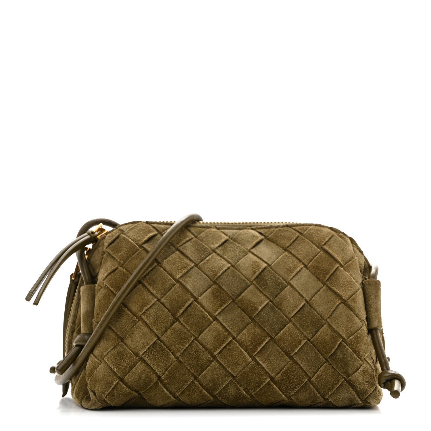 Bottega Veneta Suede Intrecciato Concert Pouch Mud