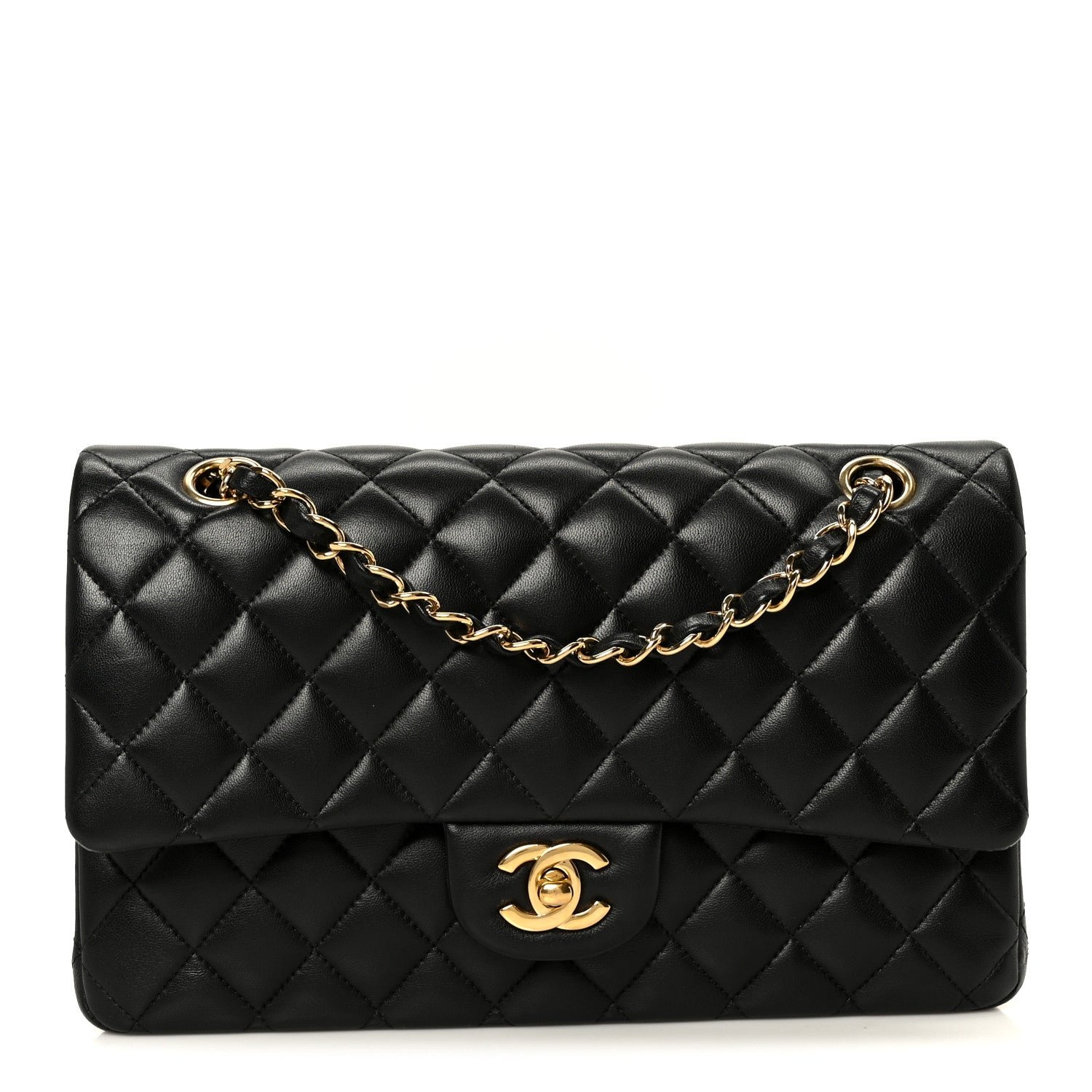 Chanel Lambskin Quilted Medium Double Flap Black