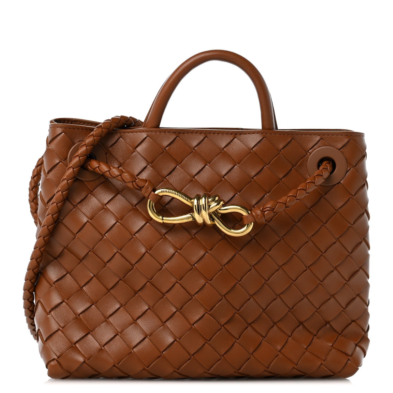 Bottega Veneta Bottega Veneta Nappa Intrecciato Small Andiamo Shoulder Bag Amber