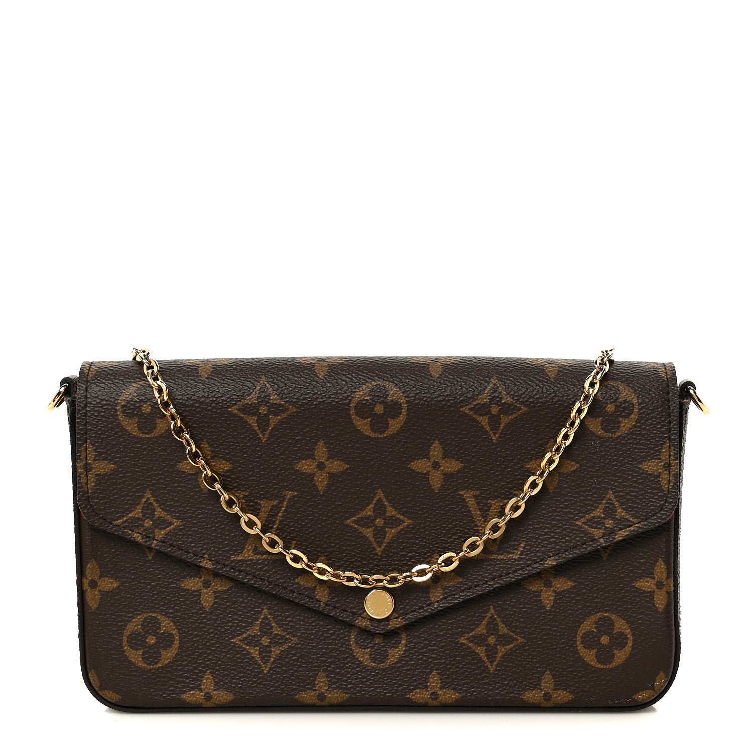 Louis Vuitton Monogram Pochette Felicie Chain Wallet Fuchsia