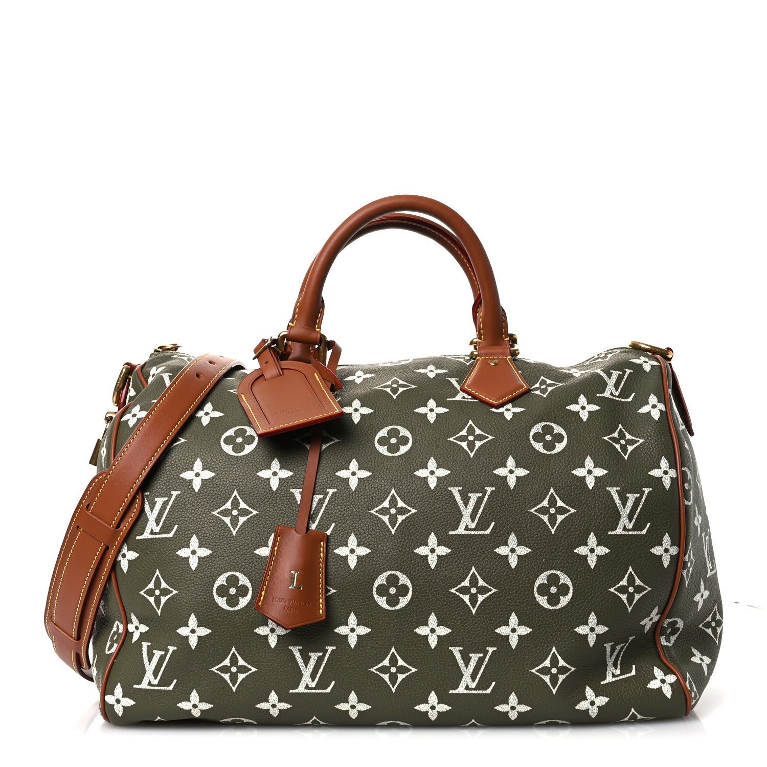 Louis Vuitton Louis Vuitton Calfskin Monogram Speedy P9 Bandouliere 40 Green Sancha