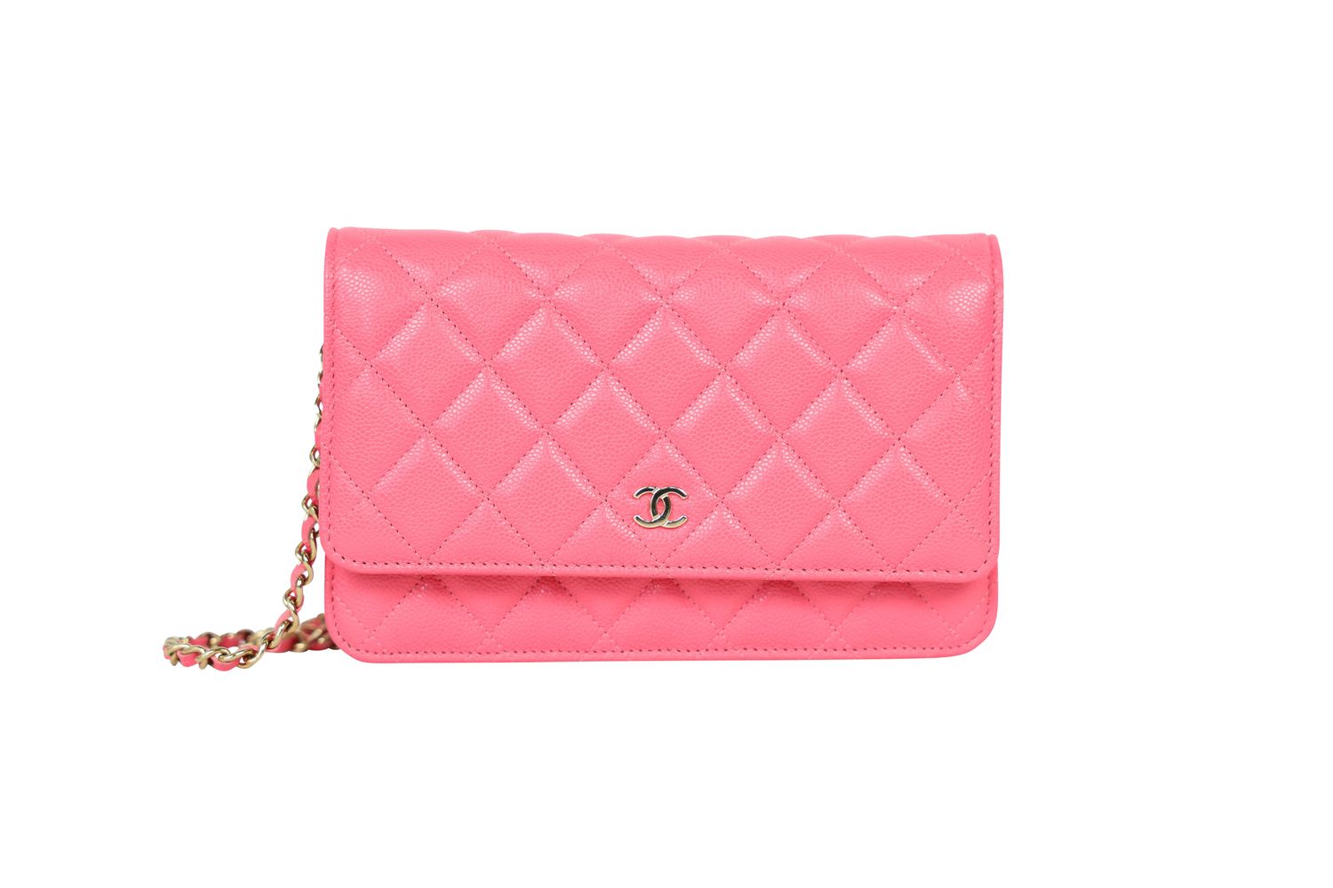Chanel Classic Wallet on Chain Bag, Pink Caviar and Gold Hardware, Preowned in Box WA001
