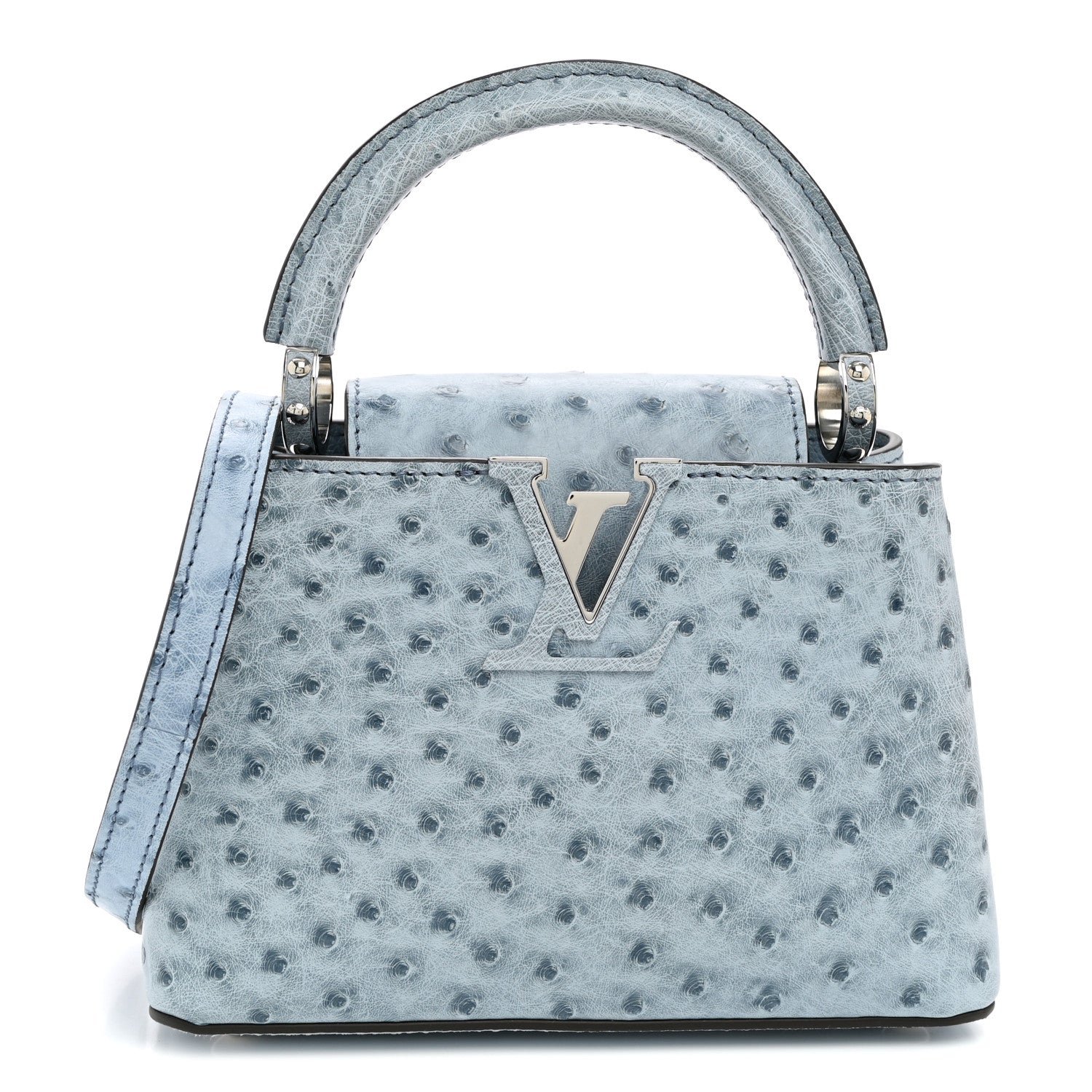 Louis Vuitton Ostrich Capucines Mini Blue Denim