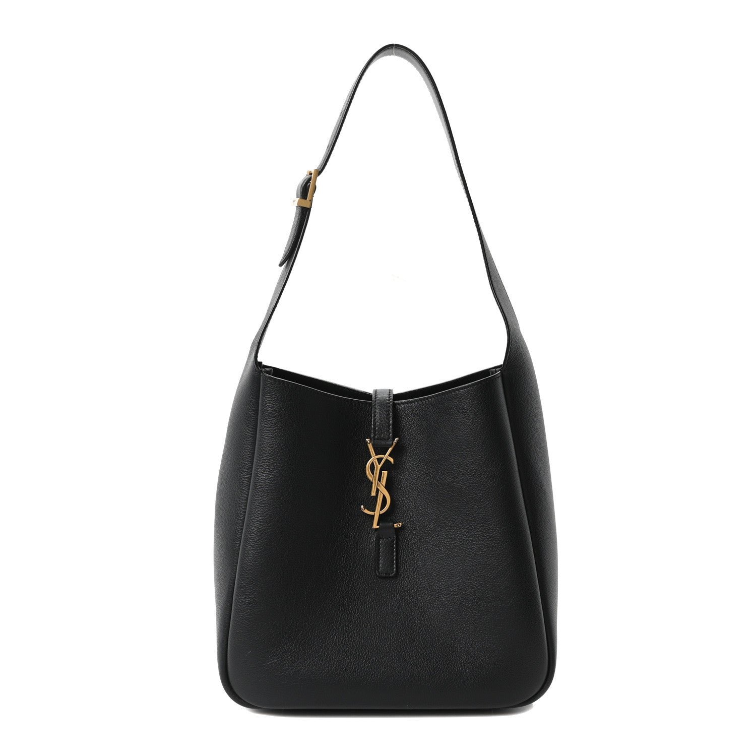 Saint Laurent Smooth Calfskin Small Le 5 A 7 Soft Hobo Black
