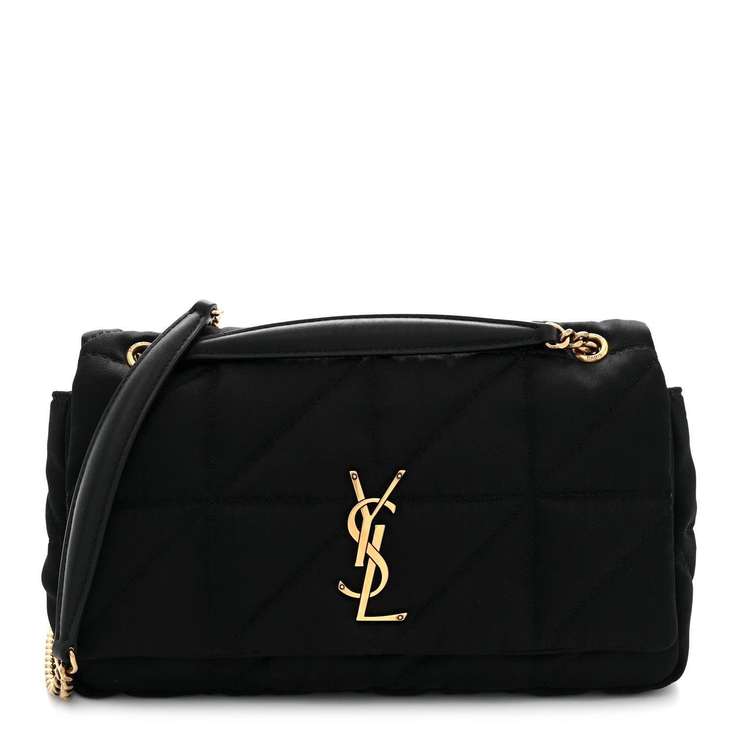 Saint Laurent Satin Patchwork Monogram Medium Jamie Black
