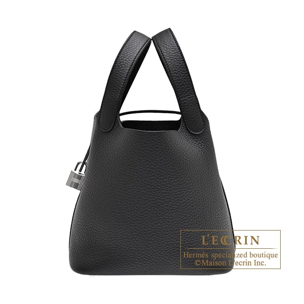 Hermes Hermes Picotin Lock bag 18/PM Black Clemence leather Silver hardware