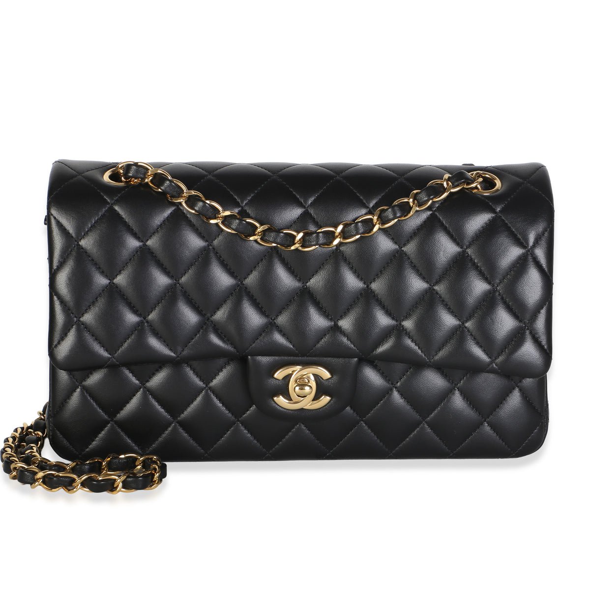 Black Quilted Lambskin Medium Classic Double Flap Bag