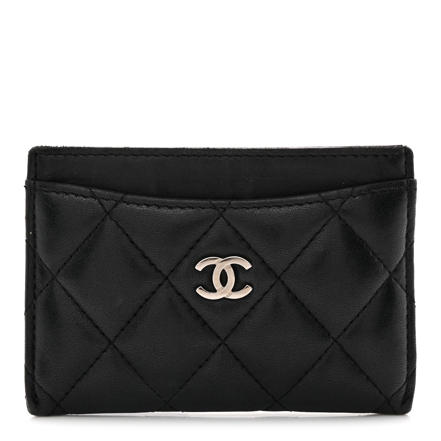 Chanel Lambskin Quilted Card Holder Black