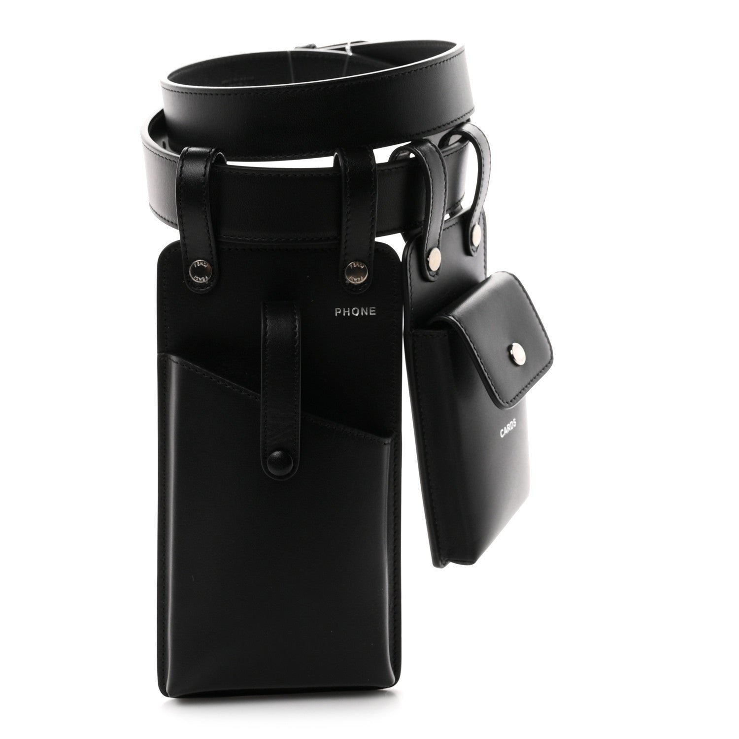 Fendi Vitello Glacier Utility Belt Pouch 85 34 Black