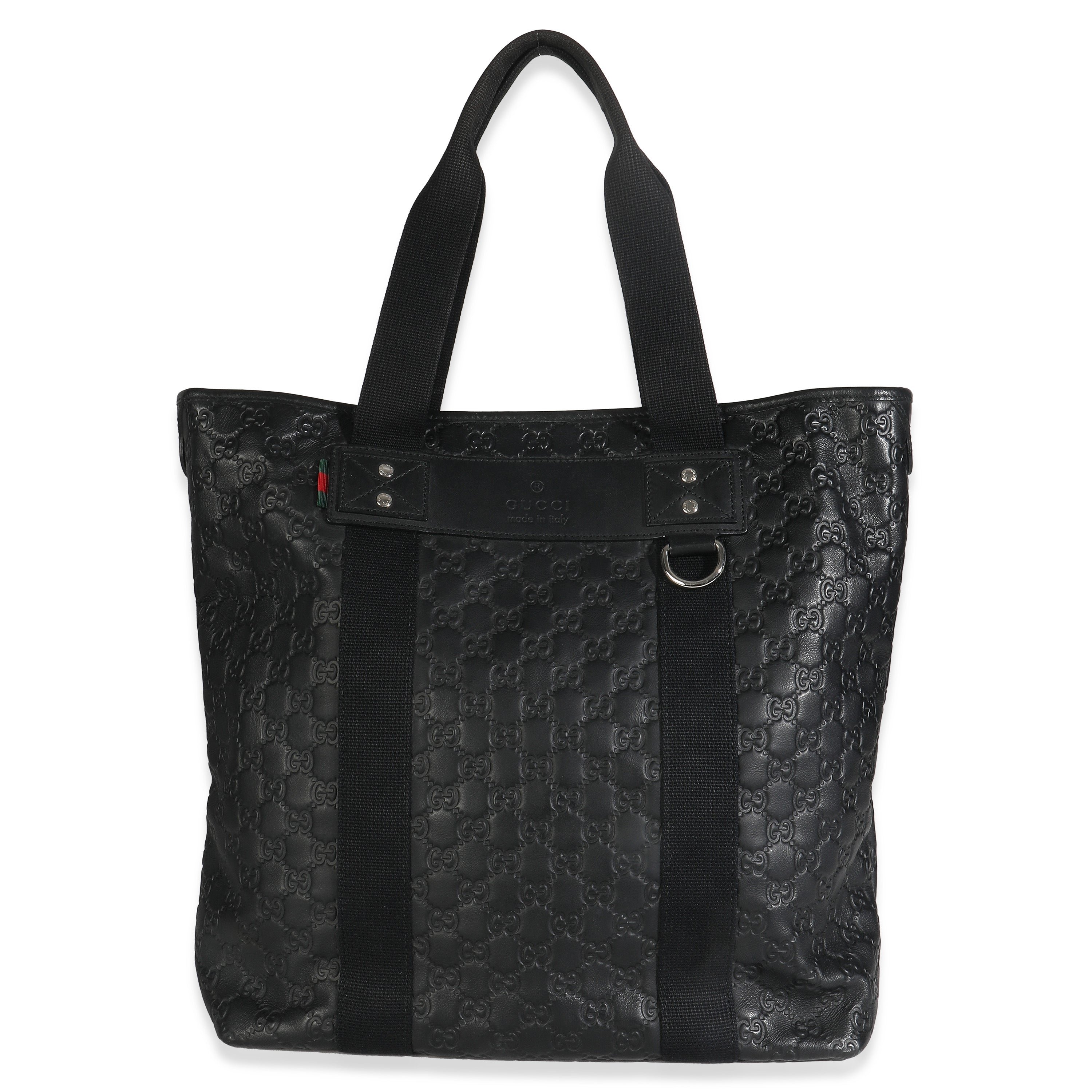 Gucci Black Guccissima Vertical Tote