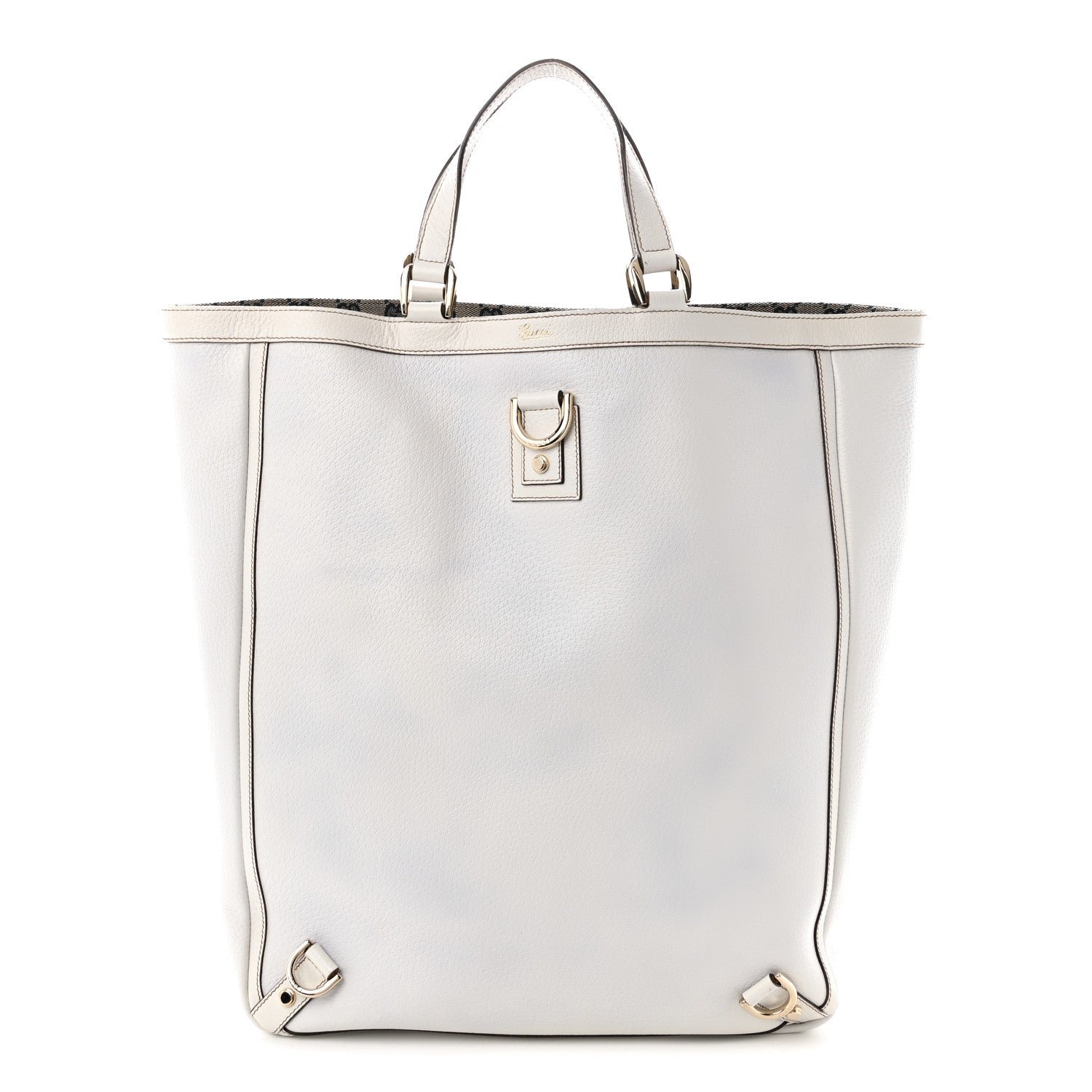 Gucci Textured Calfskin Abbey Tote  White