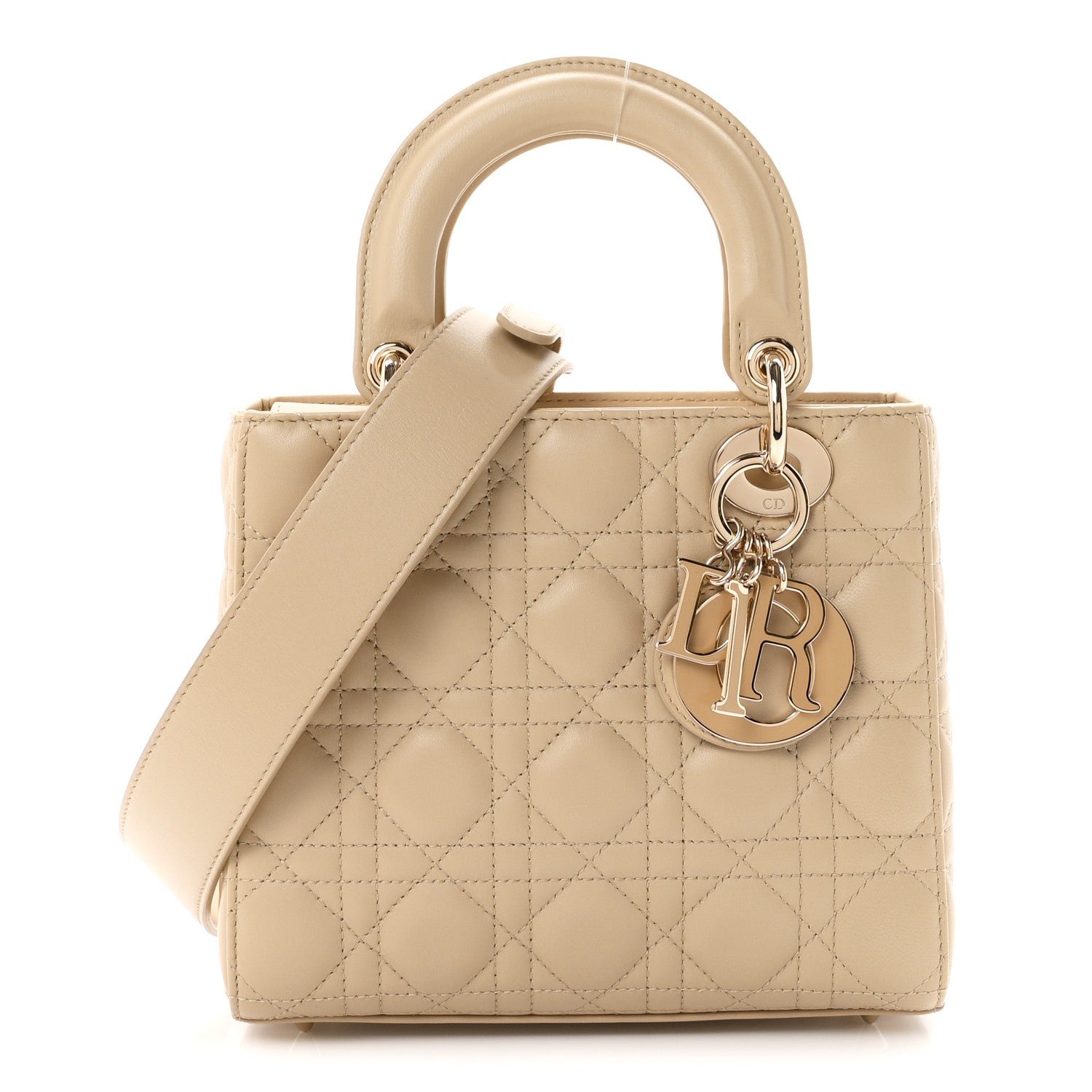 Christian Dior Lambskin Cannage Small My ABCDior Lady Dior Beige