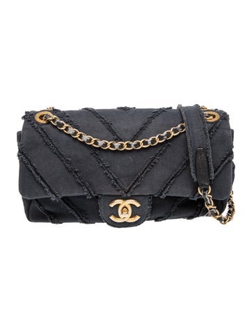 Canvas Chevron Flap Bag
