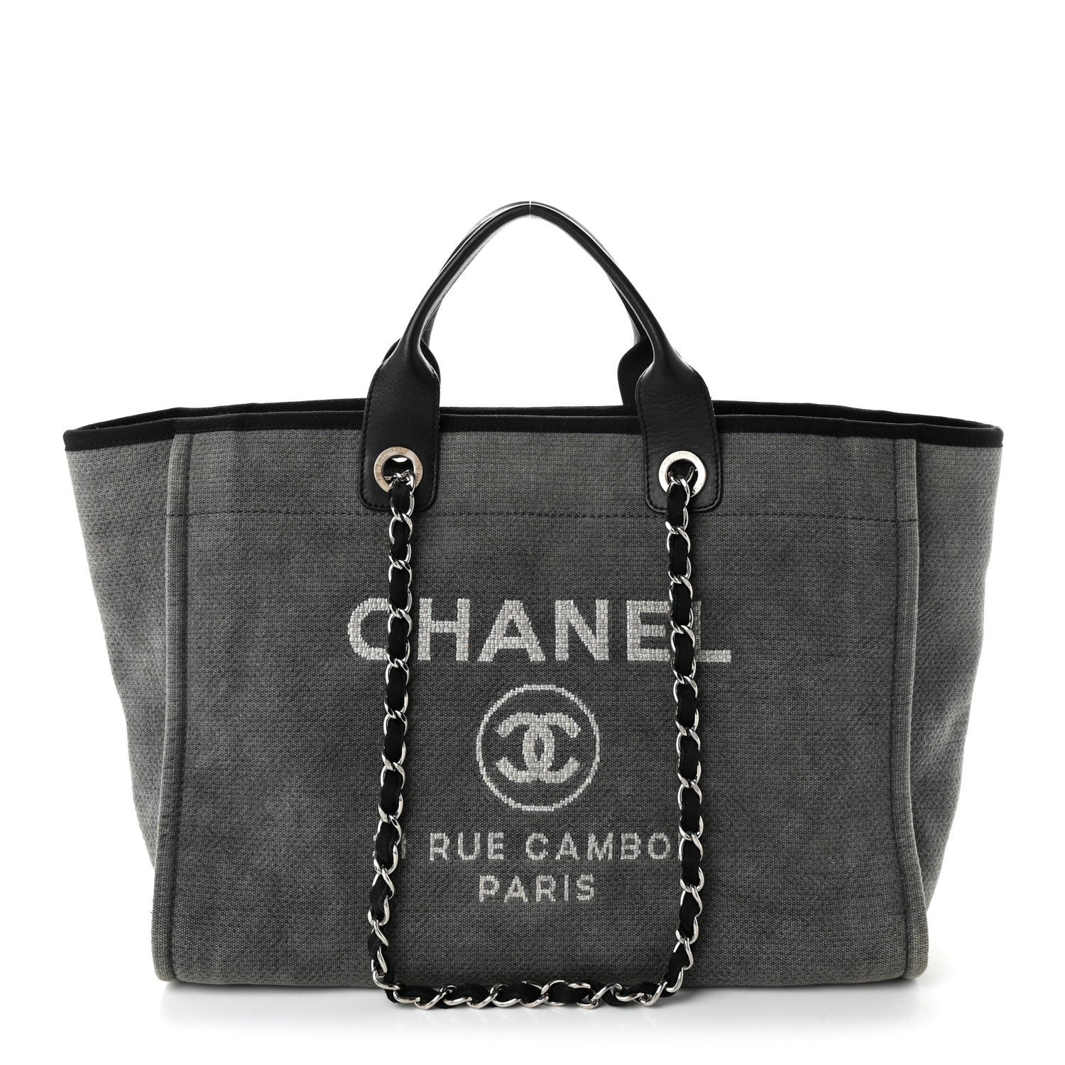 Chanel Canvas Medium Deauville Tote Grey