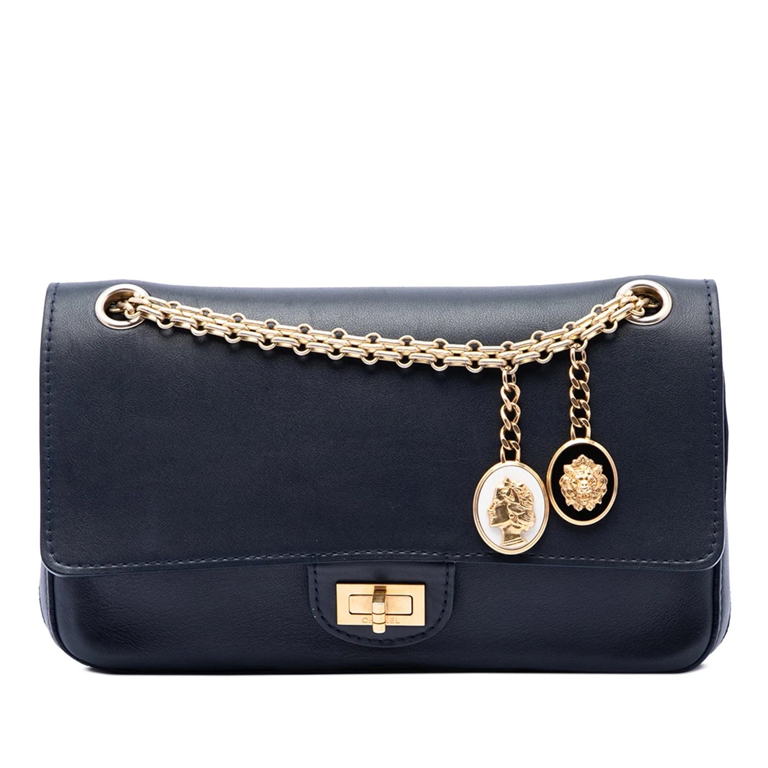 Calfskin Reissue 2.55 Medallion Nude Double Flap