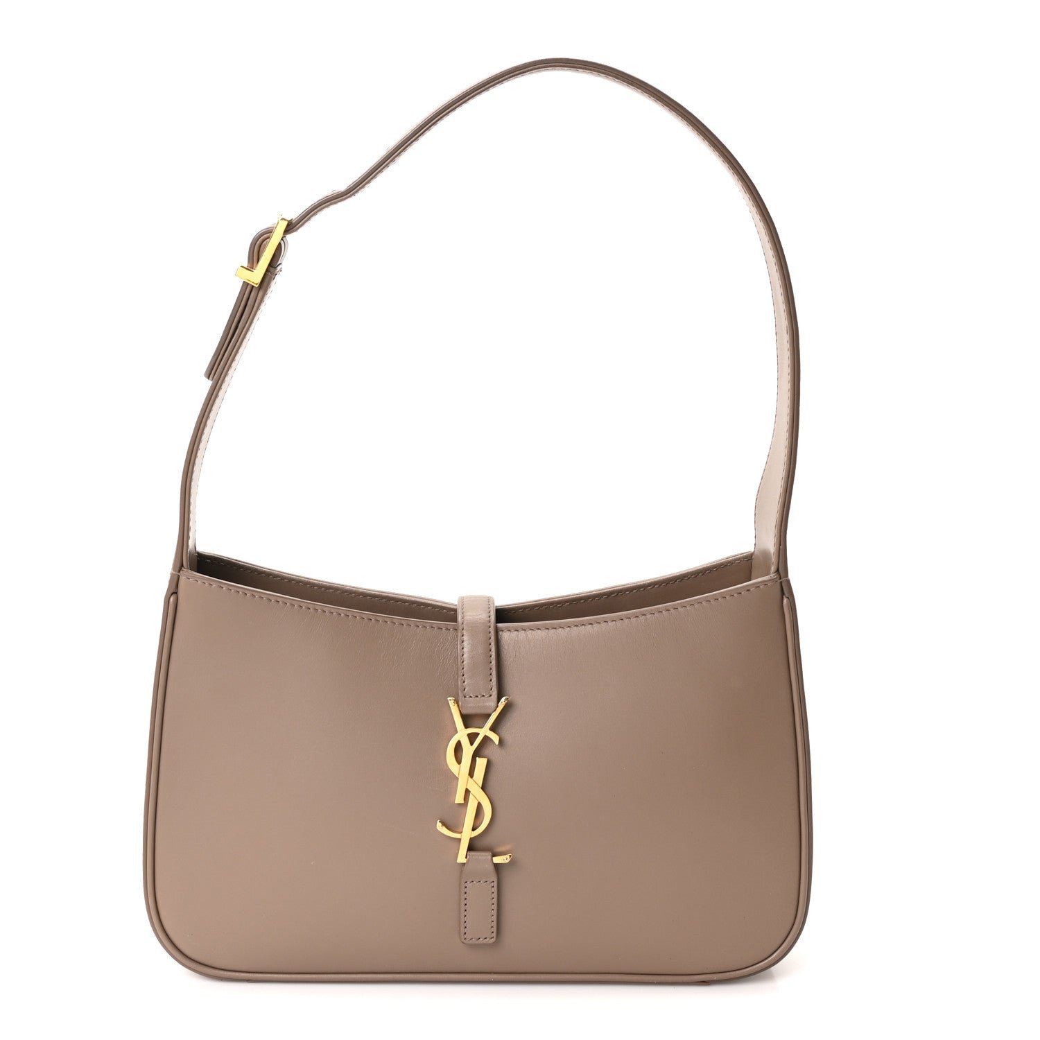 Saint Laurent Smooth Calfskin Le 5 A 7 Hobo Taupe