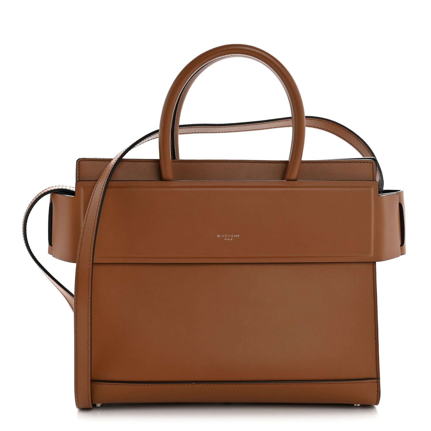 Givenchy Smooth Calfskin Small Horizon Satchel Caramel