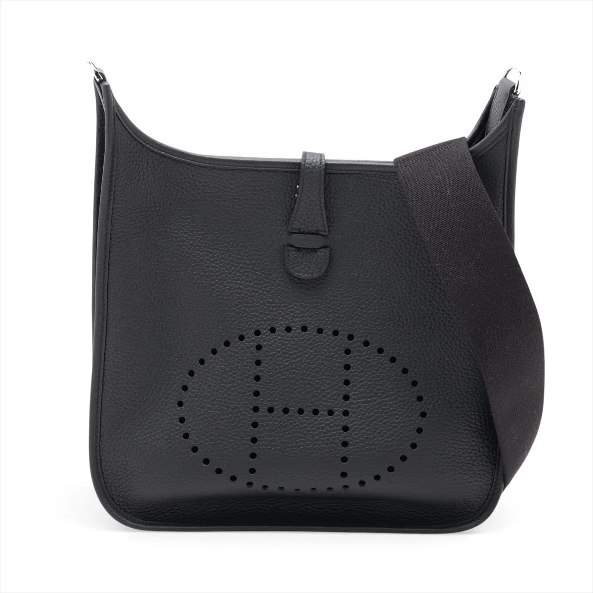 Hermès evelyn 3 29 PM Taurillon Clemence Black Silver Metal Fittings