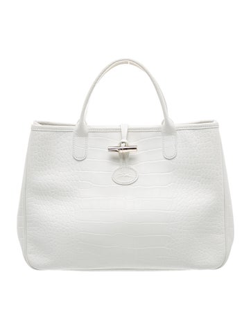 Embossed Leather Top Handle Bag