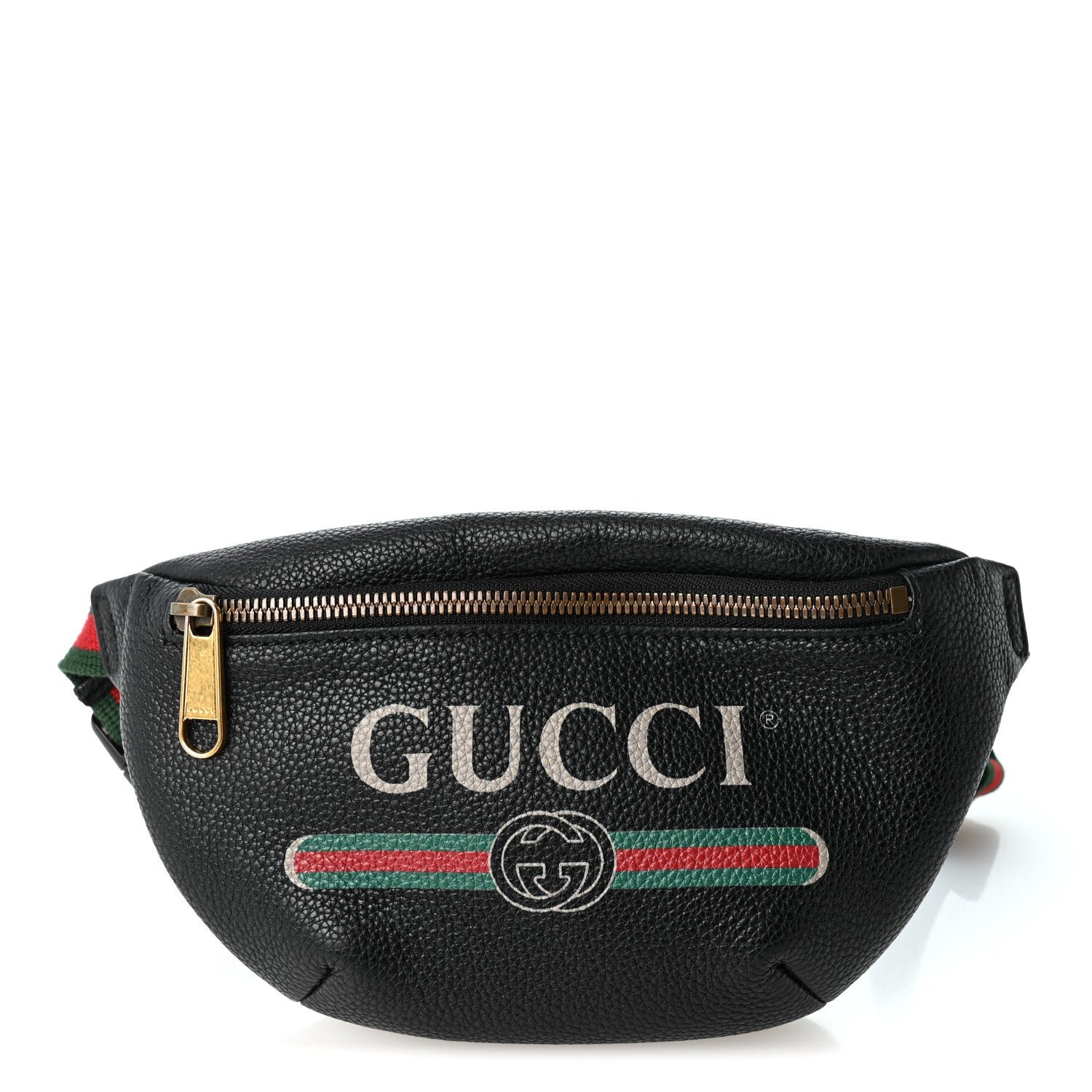 Gucci Grained Calfskin Small Logo Belt Bag Black